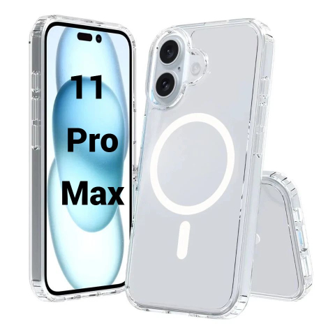 Huse Magsafe Transparent - Husa de silicon magsafe pentru iphone 11 pro max transparent