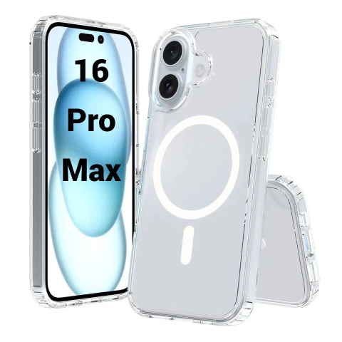 Huse Magsafe Transparent - Husa de silicon magsafe pentru iphone 16 pro max transparent