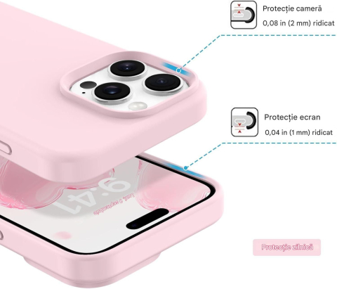 Husa de silicon soft pentru iphone 12 pro 12 roz [2]