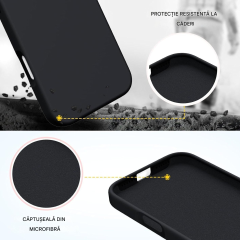 Husa de silicon soft pentru iphone 15 negru [4]