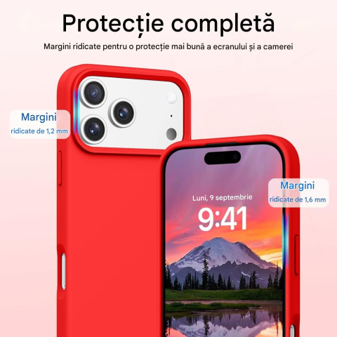 Husa de silicon soft pentru iphone 16 plus rosu [2]