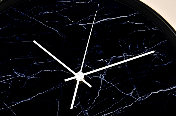 Ceas de perete, pentru living, birou sau showroom, Close-up marmura neagra [2]