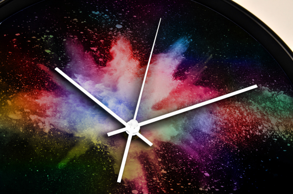 Ceas de perete, pentru living, birou sau showroom, Explozie de prafuri colorate [3]