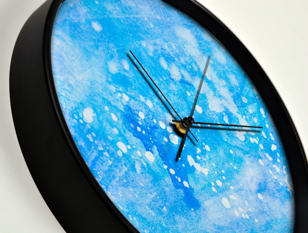 Ceas de perete, pentru living, birou sau showroom, Fundal grunge albastru [2]