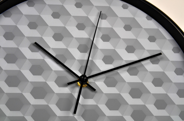 Ceas de perete, pentru living, birou sau showroom, Ilustrare 3D fagure [2]