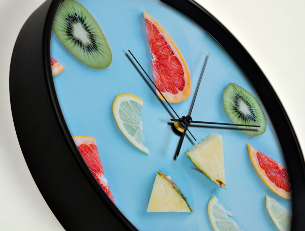 Ceas de perete, pentru o bucatarie moderna, Bucati de fructe exotice: ananas, kiwi, grepfruit [2]
