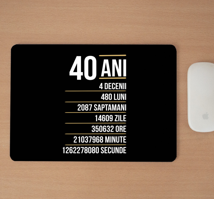Mousepad cu mesaj aniversar, Varsta in ore, minute, secunde [2]