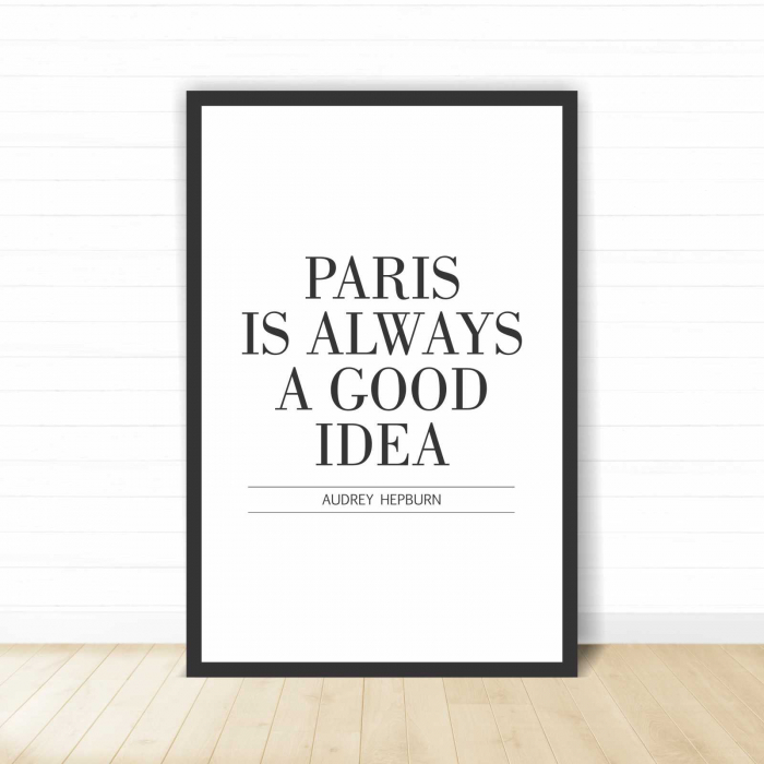 Set 2 tablouri cu ramă, "Paris is always a good idea" [2]