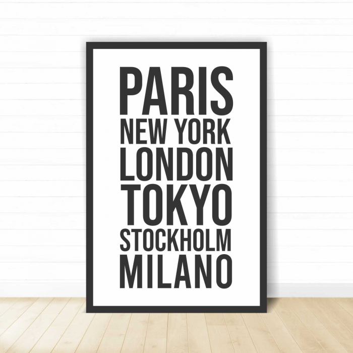 Set 2 tablouri cu ramă, "Visit the world, especially Paris" [2]