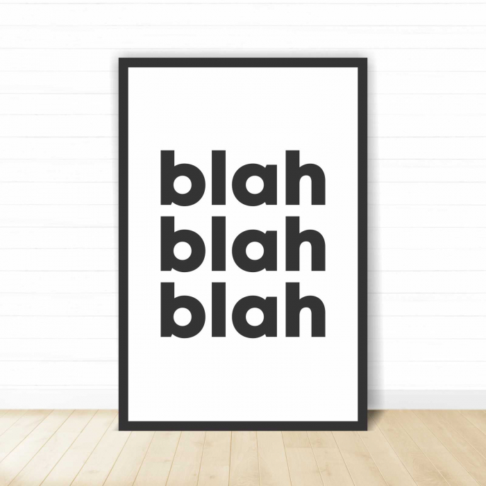 Set 3 tablouri cu ramă, "Blah, blah art" [3]