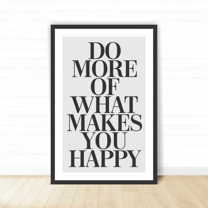 Set 3 tablouri cu ramă, "DO more, BE happy" [3]