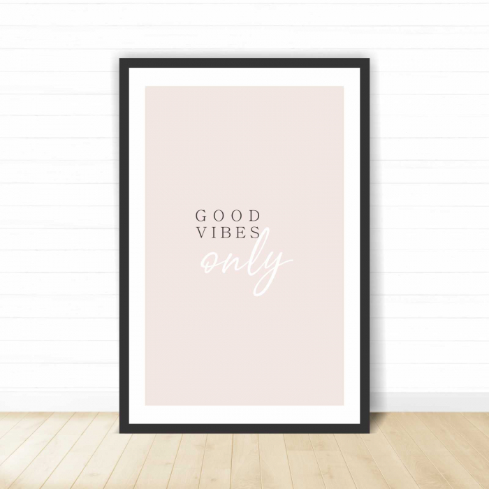 Set 3 tablouri cu ramă, "Good vibes only for you" [4]