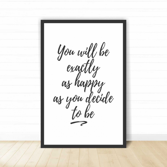 Set 3 tablouri cu ramă, "How happy will you be" [4]