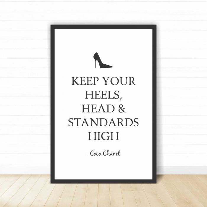 Set 3 tablouri cu ramă, "Keep your heels, head and standards high" [4]