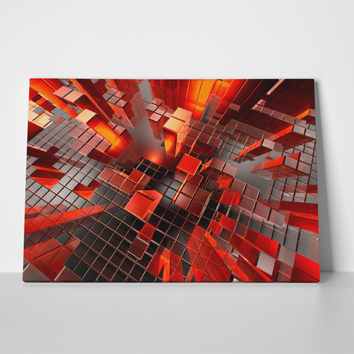 Tablou canvas abstract, 3D Tetris [3]