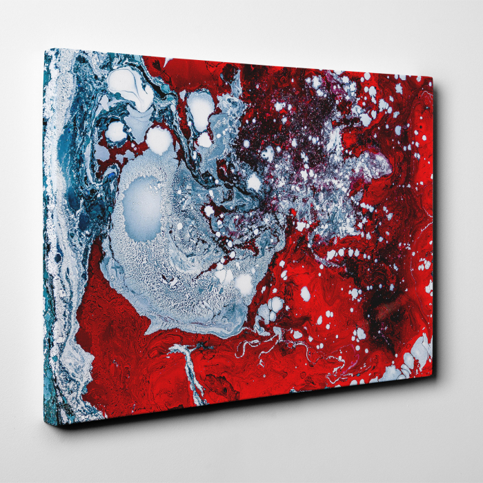 Tablou canvas abstract, Amestec de culori: alb & rosu [2]