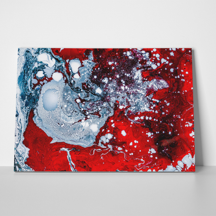 Tablou canvas abstract, Amestec de culori: alb & rosu [3]