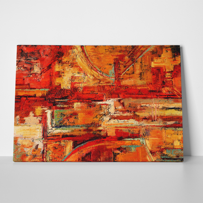 Tablou canvas abstract, Caramizi rosiatice [3]
