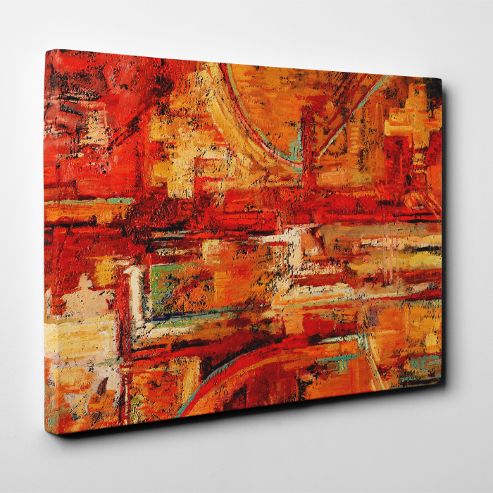 Tablou canvas abstract, Caramizi rosiatice [4]