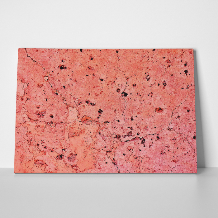 Tablou canvas abstract, Fisuri si crapaturi in perete roz [3]