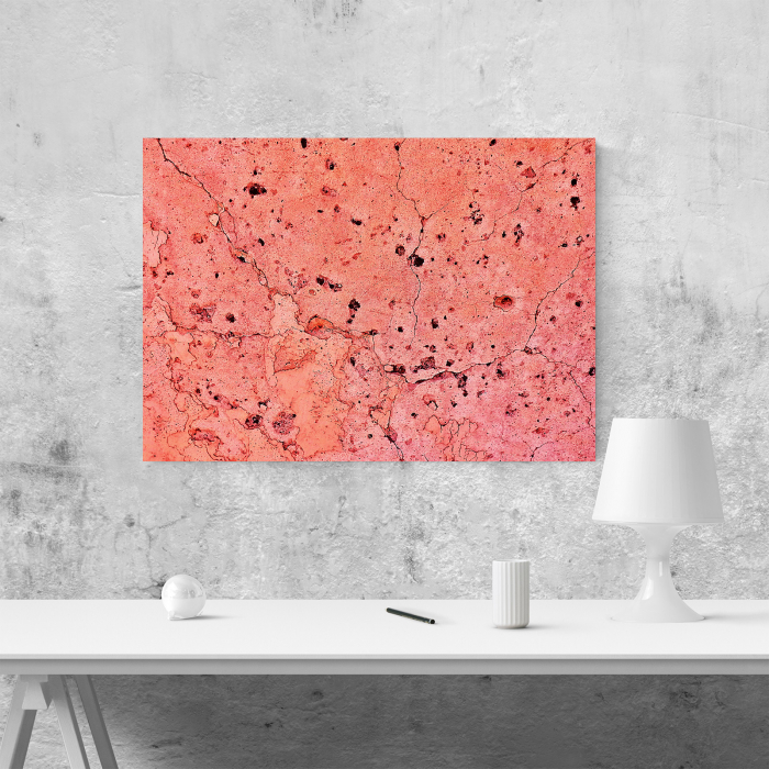 Tablou canvas abstract, Fisuri si crapaturi in perete roz [4]