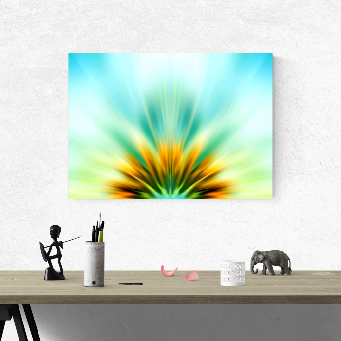 Tablou canvas abstract, Kiwi albastru [2]