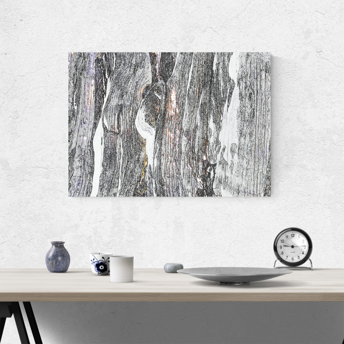 Tablou canvas abstract, Lemn albit [4]