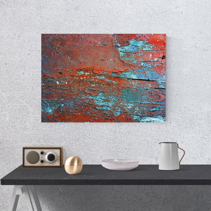 Tablou canvas abstract, Lemn rosiatic putrezit [4]