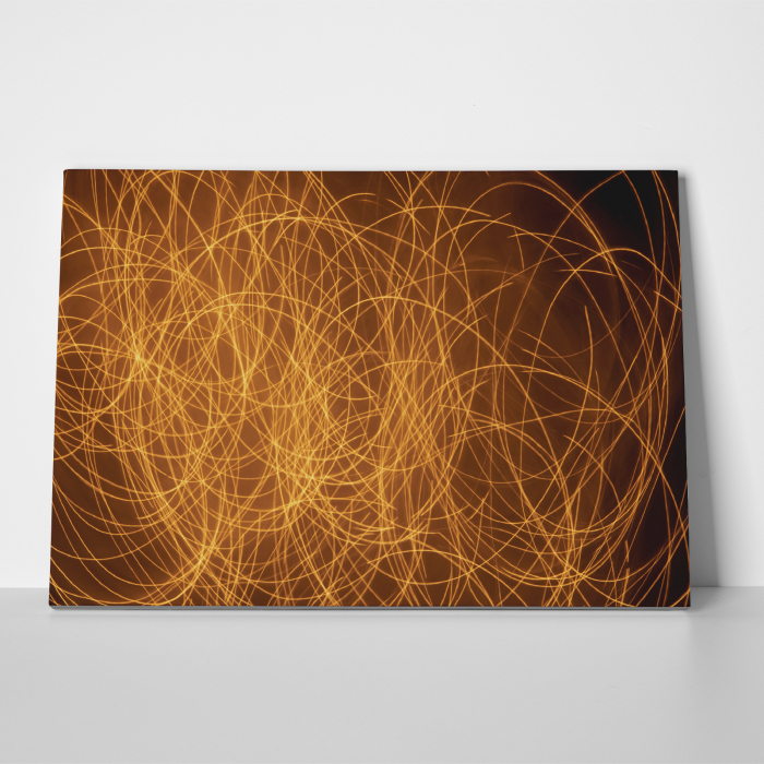 Tablou canvas abstract, Linii aurii incurcate [3]