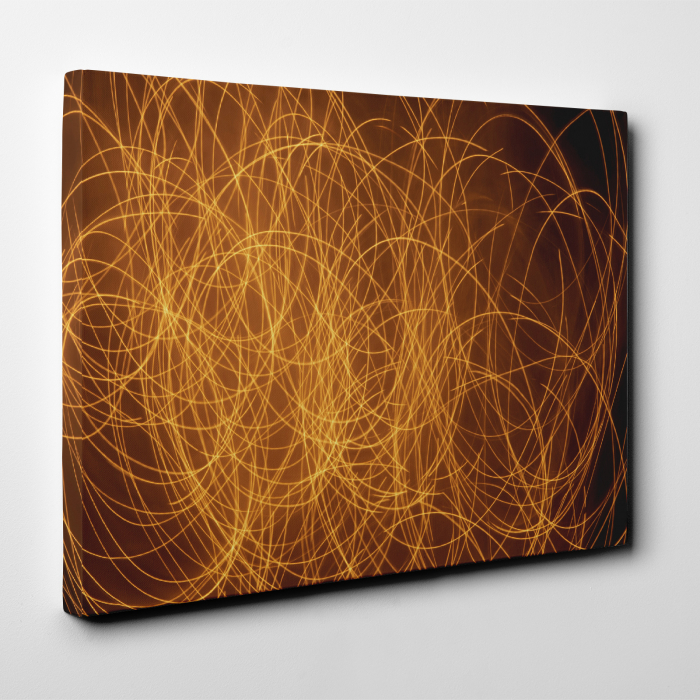 Tablou canvas abstract, Linii aurii incurcate [2]
