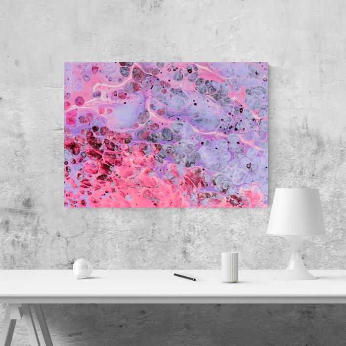 Tablou canvas abstract, Picaturi roz [4]