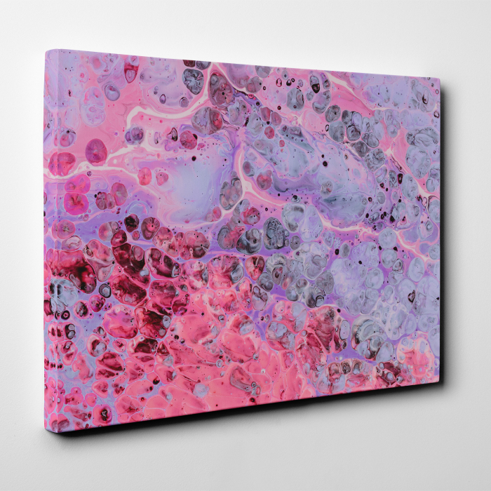 Tablou canvas abstract, Picaturi roz [2]
