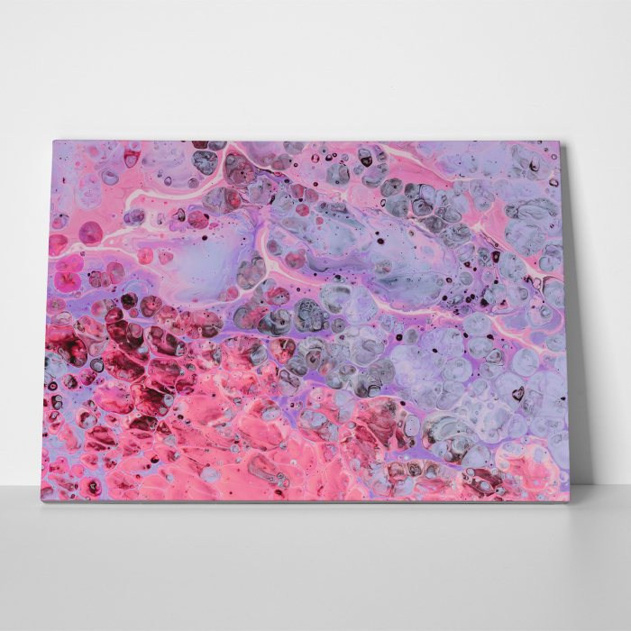 Tablou canvas abstract, Picaturi roz [3]