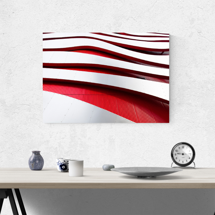 Tablou canvas abstract, Red and White lines [4]