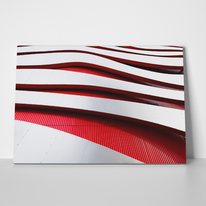 Tablou canvas abstract, Red and White lines [3]