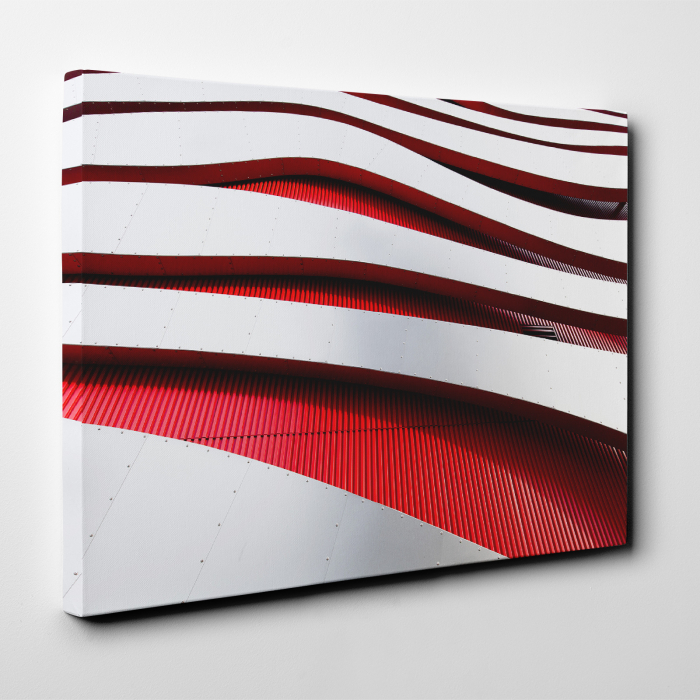 Tablou canvas abstract, Red and White lines [2]