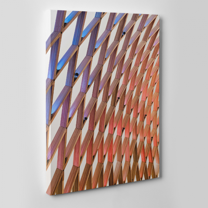 Tablou canvas abstract, Structura de lemn [2]