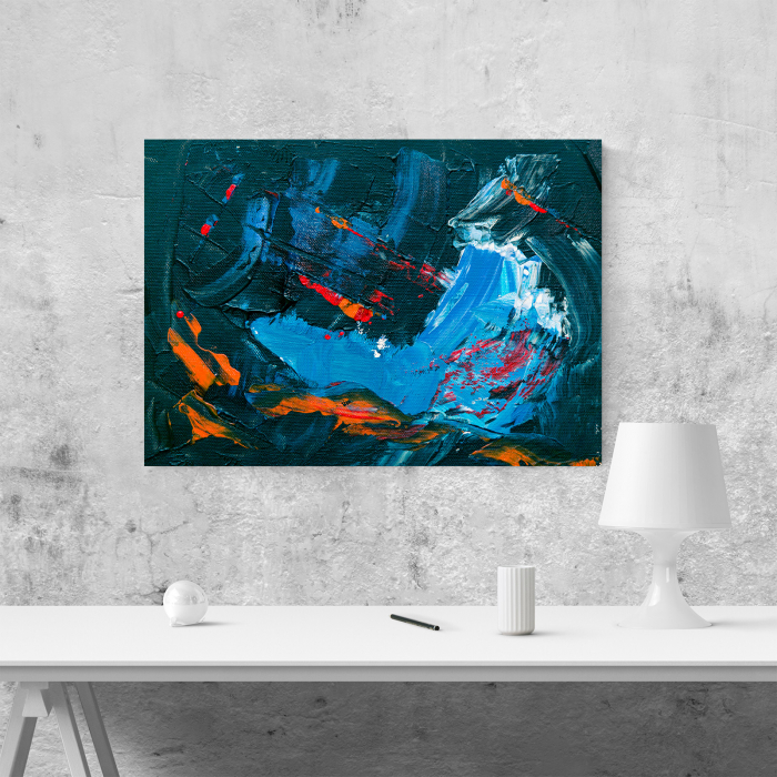 Tablou canvas abstract, Un pic de albastru [4]
