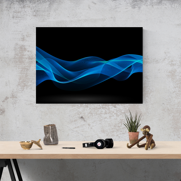 Tablou canvas abstract, Vibratii albastre [2]