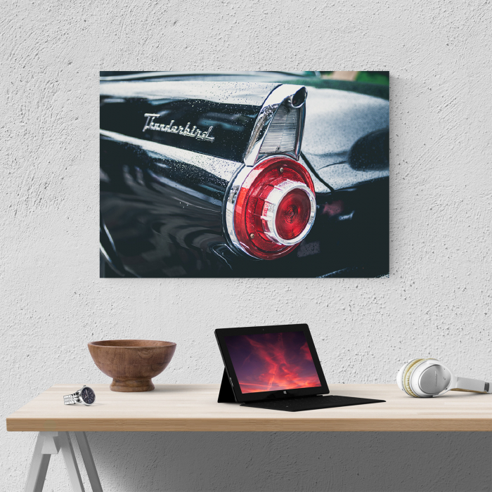 Tablou canvas auto-moto, Black Old Ford Thunderbird [4]