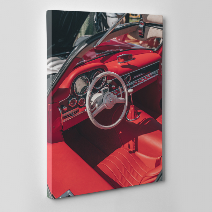 Tablou canvas auto-moto, Mercedes 300SL interior rosu [2]