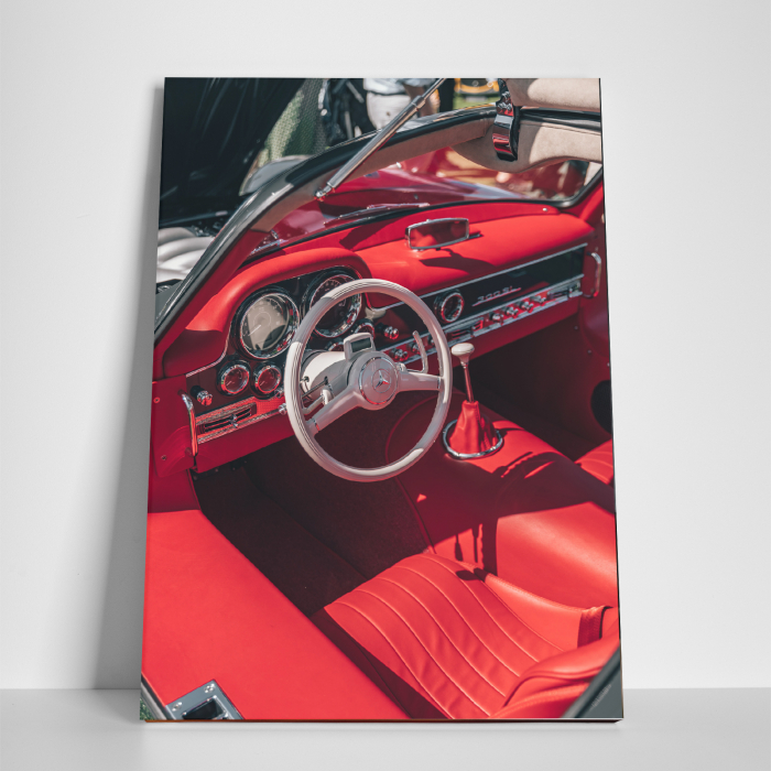 Tablou canvas auto-moto, Mercedes 300SL interior rosu [3]