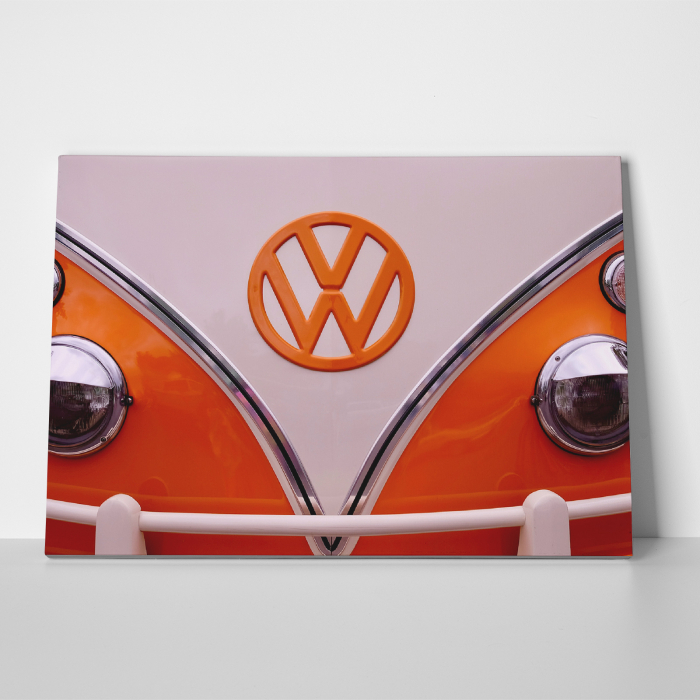 Tablou canvas auto-moto, Old Orange Volkswagen Camper Van [3]