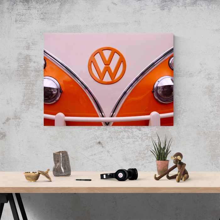 Tablou canvas auto-moto, Old Orange Volkswagen Camper Van [4]