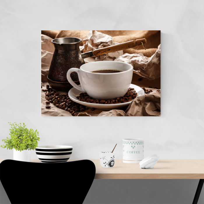 Tablou canvas bucatarie, Cafea la ibric [4]