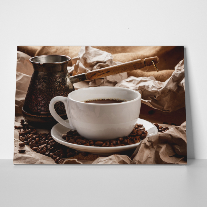 Tablou canvas bucatarie, Cafea la ibric [3]