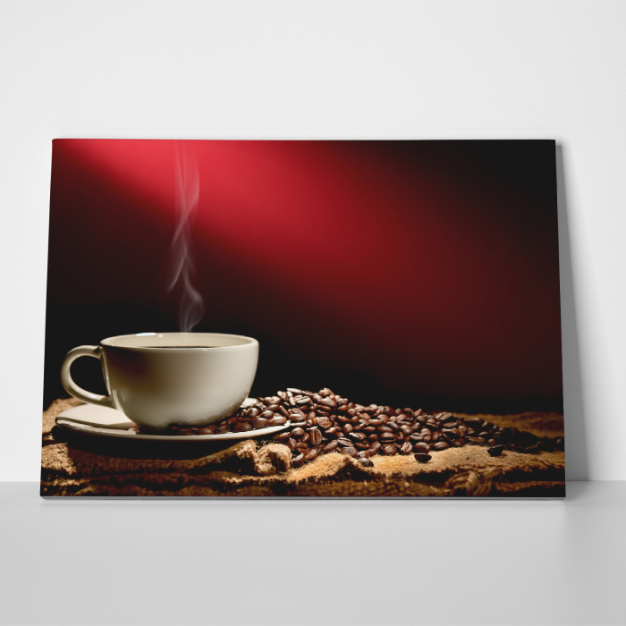 Tablou canvas bucatarie, Cafea proaspata & boabe [3]