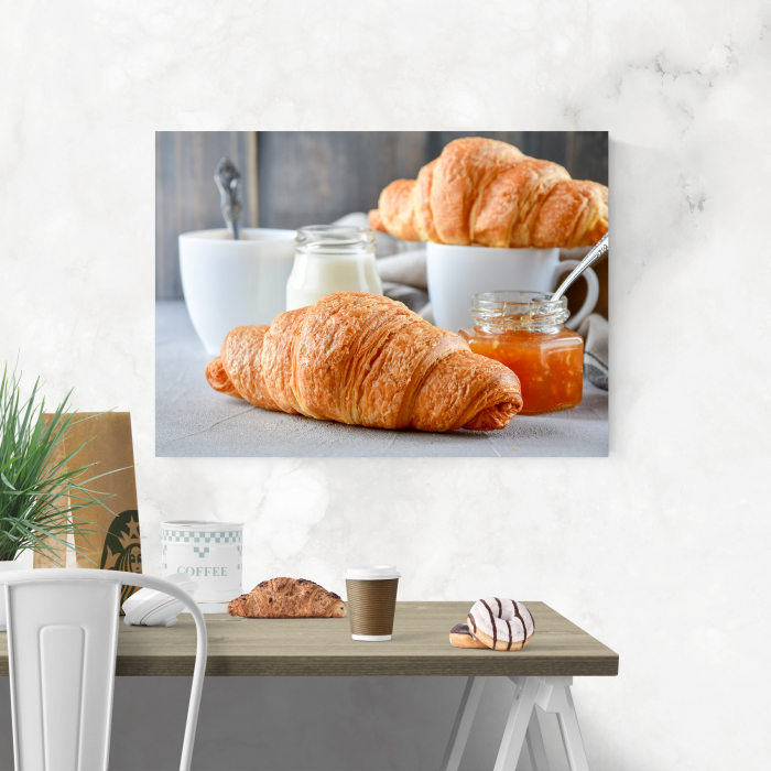 Tablou canvas bucatarie, Croissant si dulceata [4]