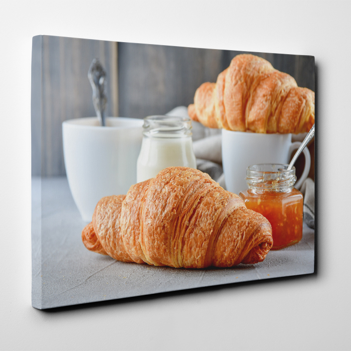 Tablou canvas bucatarie, Croissant si dulceata [2]