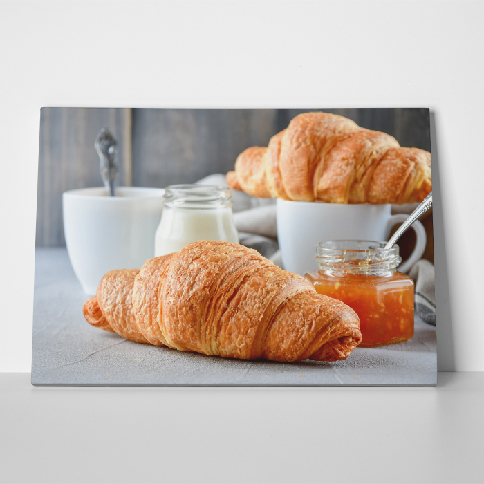 Tablou canvas bucatarie, Croissant si dulceata [3]